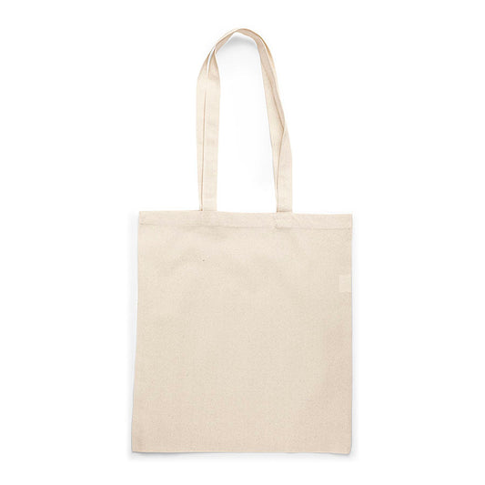 Attēls ar Dabīgas kokvilnas auduma maisiņš ar garajiem rokturiem 38 x 42 cm 180 g/m² – pieejams Šarlotes audumi