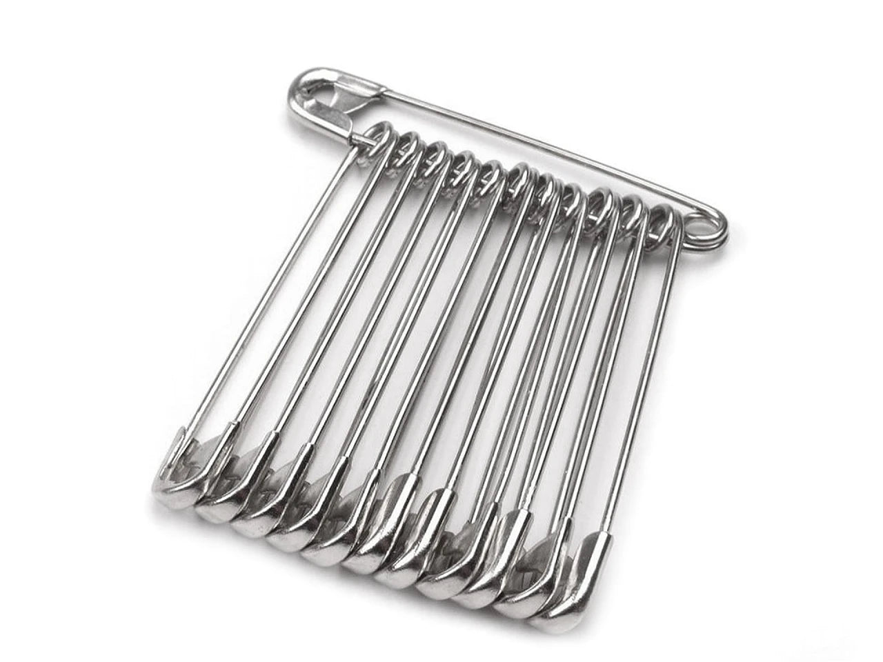 Drošības adatas, saspraudes 50 mm - sudraba (iepakojumā 12 gab)