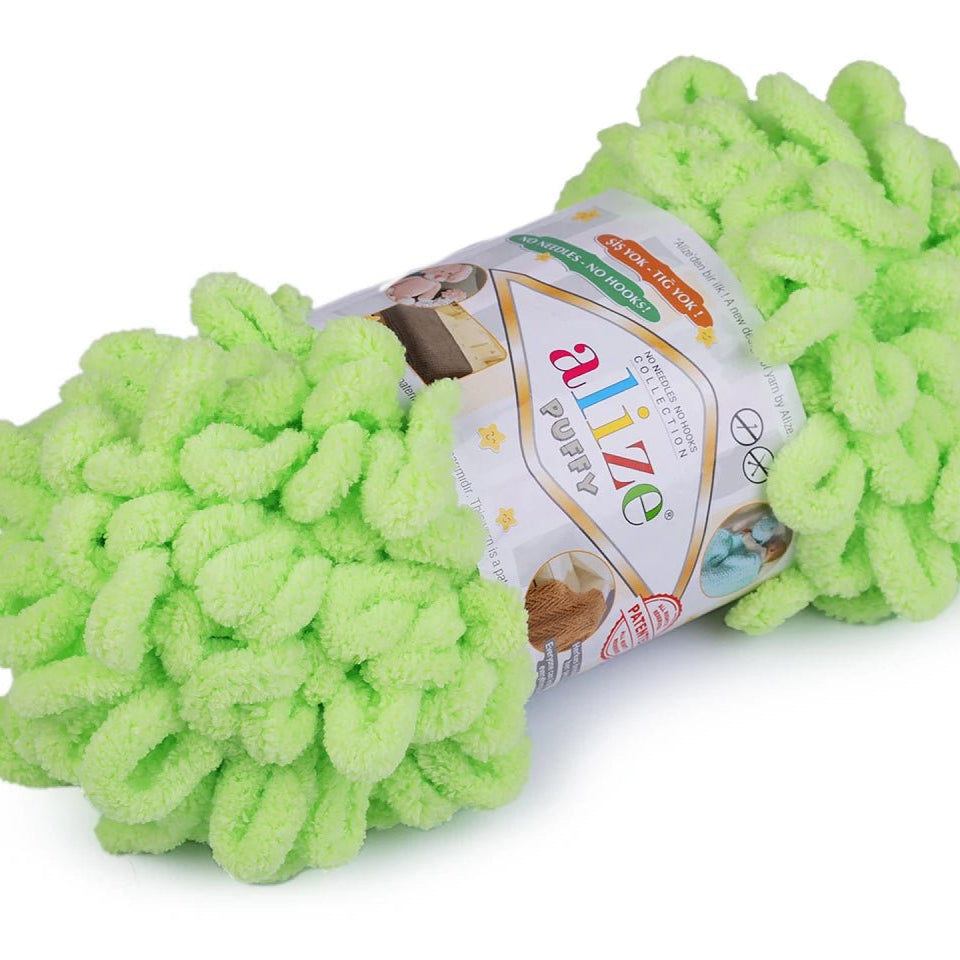 Dzija Yarn Alize Puffy - koši zaļa 9 m 100g #18