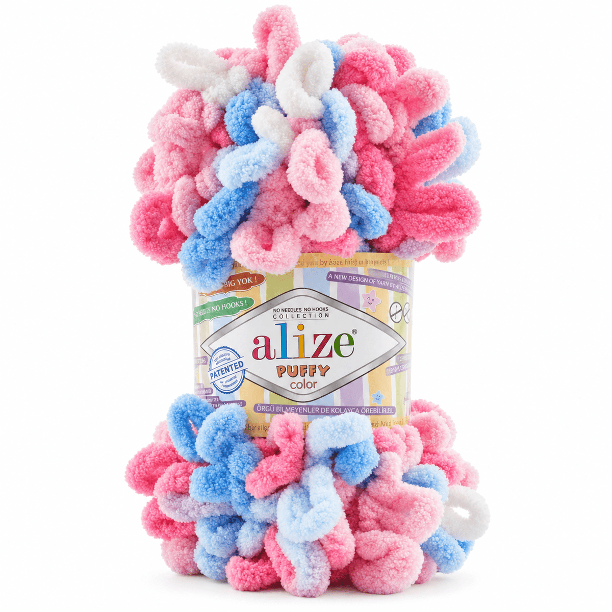 Paveikslėlis su Alize Puffy siūlais - 100g / 9m – galima įsigyti internetu Šarlotės audiniai