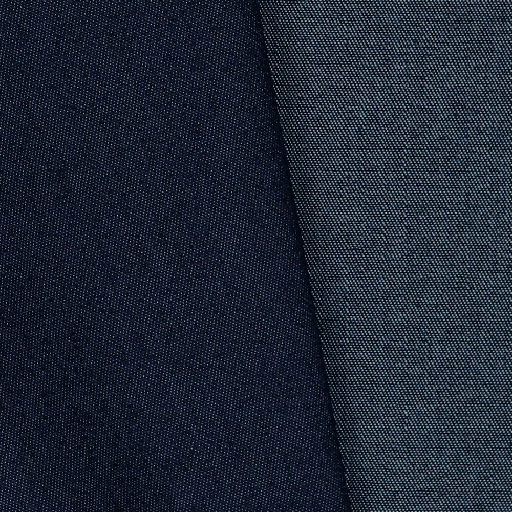 Džinsa audums ar elastānu-tumši zils 200 g/m²