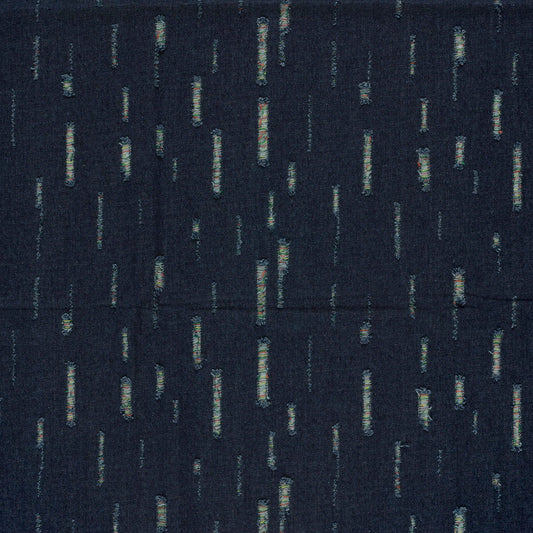 Attēls ar Džinsu audums ar elastānu - dekoratīvi plēsumi 320 g/m² – pieejams Šarlotes audumi