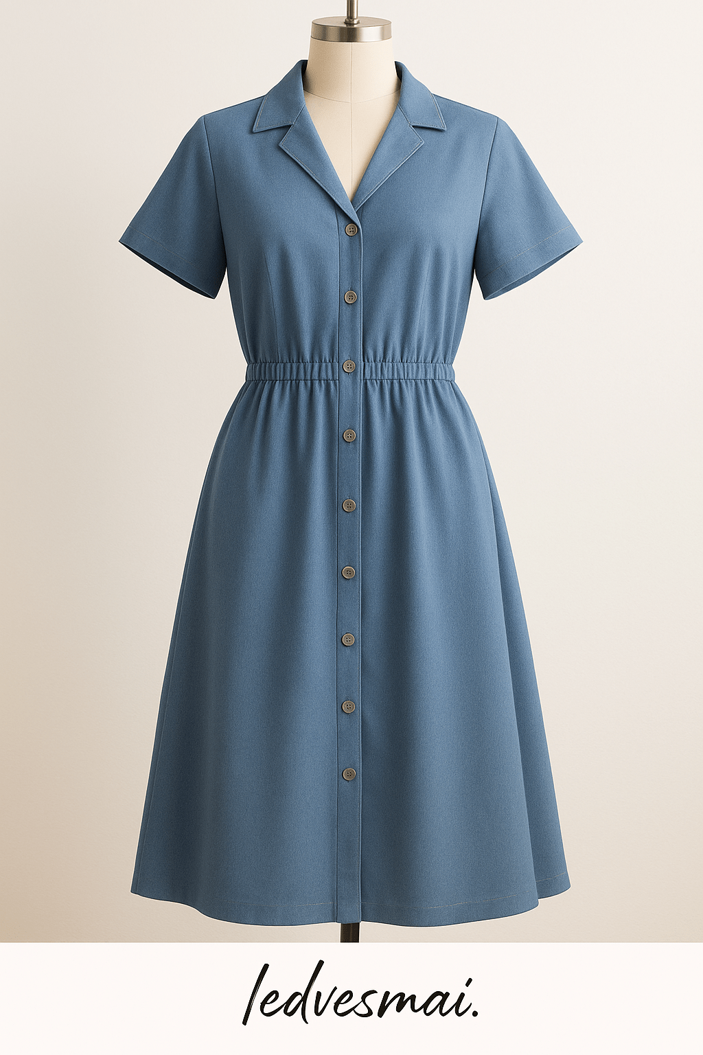 Džinsu audums ar elastānu - zils 270 g/m²