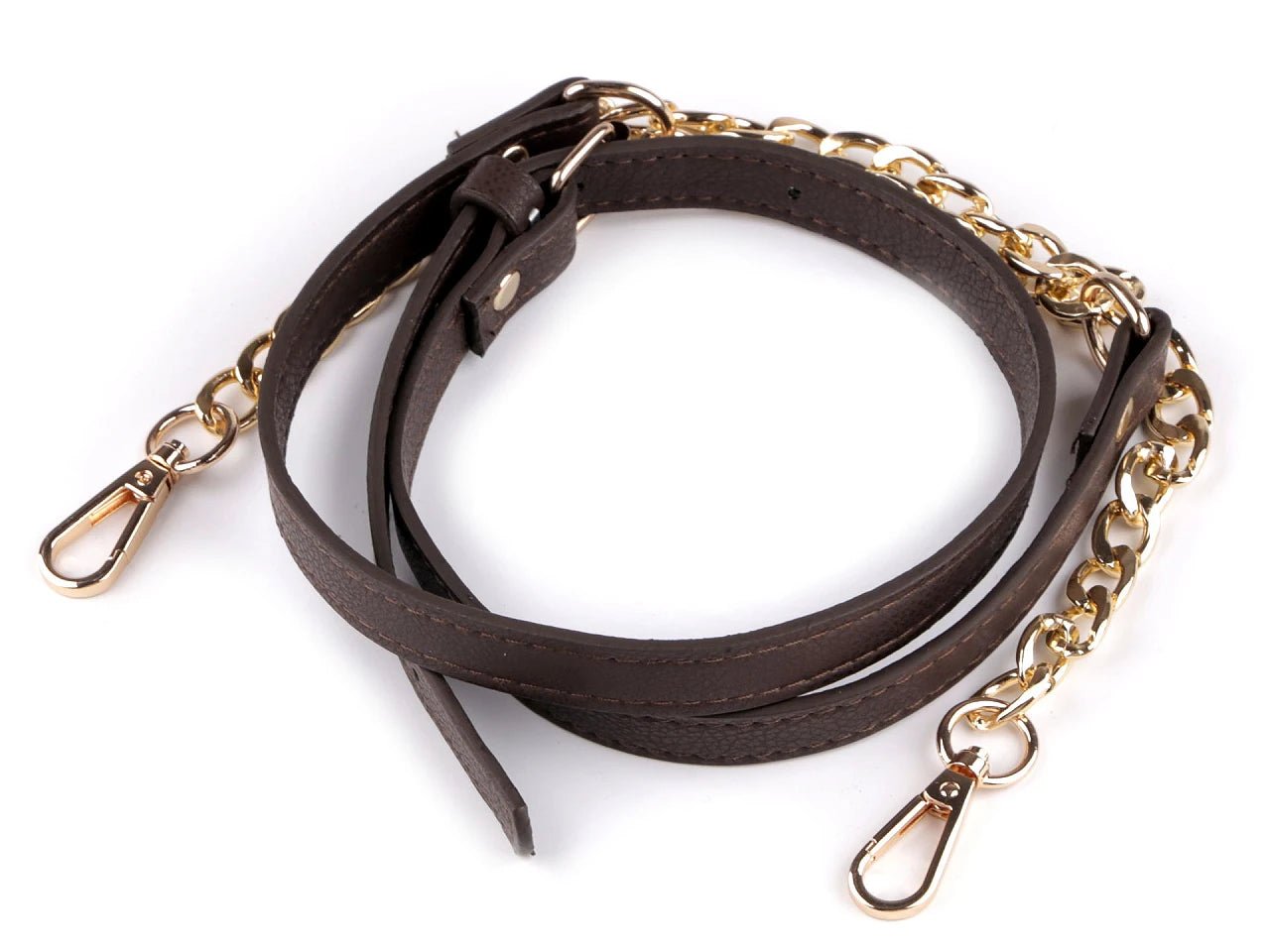 Eko ādas siksna ar ķēdi un karabīnēm somām,garums 115 - 130 cm | dažādu krāsu (Copy)