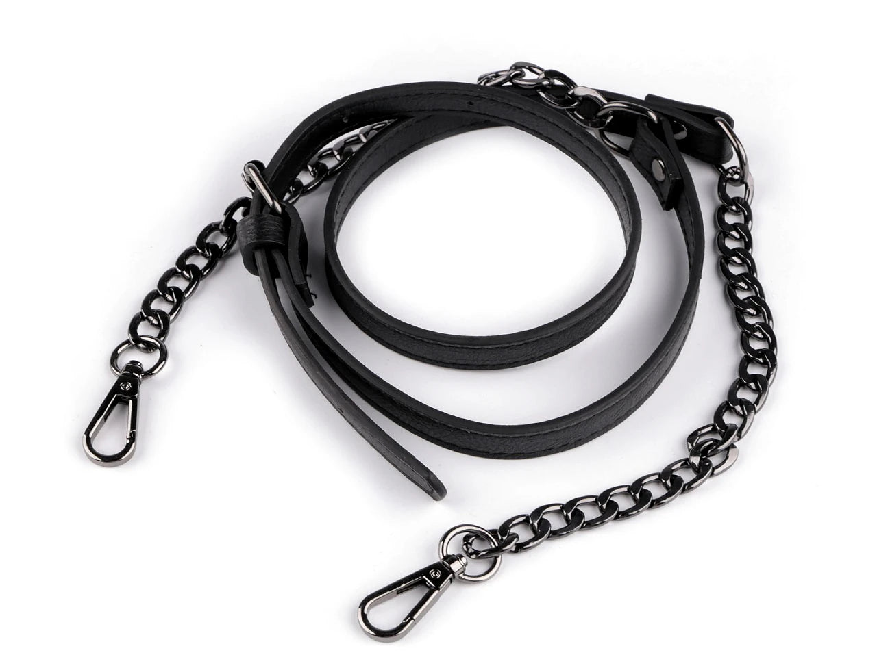 Eko ādas siksna ar ķēdi un karabīnēm somām,garums 115 - 130 cm | dažādu krāsu (Copy)