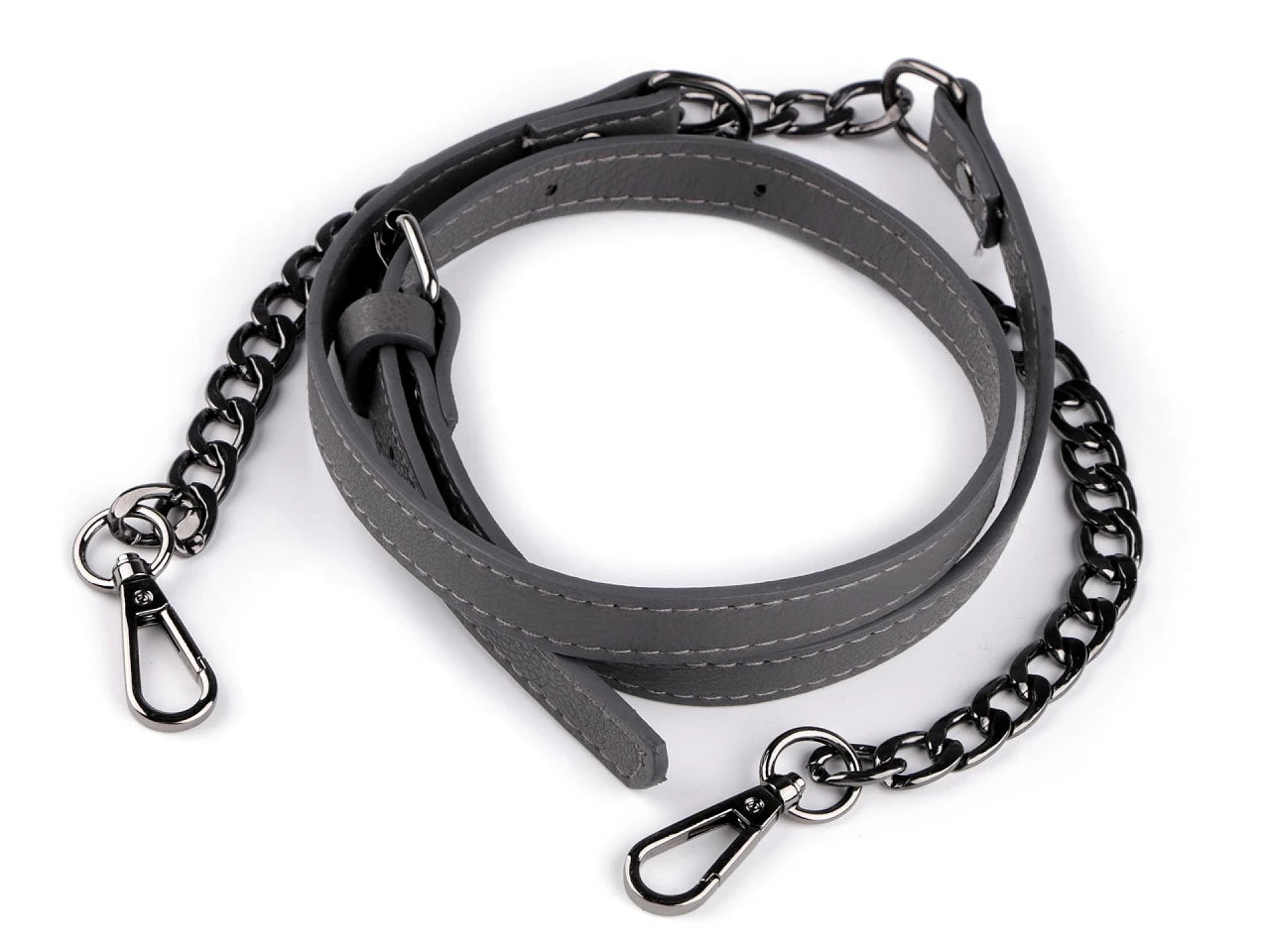 Eko ādas siksna ar ķēdi un karabīnēm somām,garums 115 - 130 cm | dažādu krāsu (Copy)