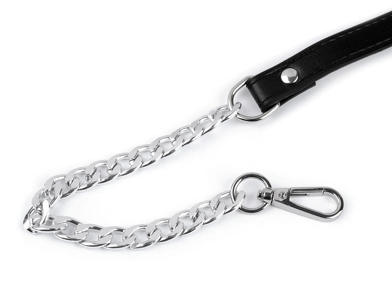 Eko ādas siksna ar ķēdi un karabīnēm somām,garums 115 - 130 cm | dažādu krāsu (Copy)