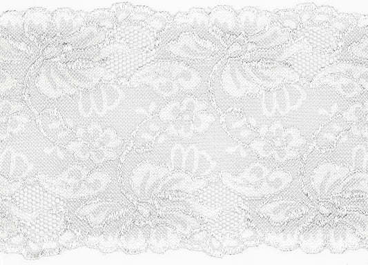 Elastīgā mežģīne - 15 cm - balta