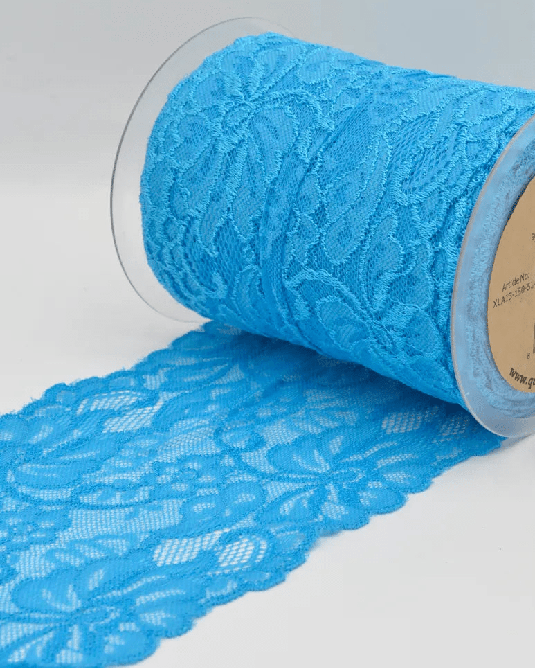 Elastīgā mežģīne - 15 cm - tirkīzzila