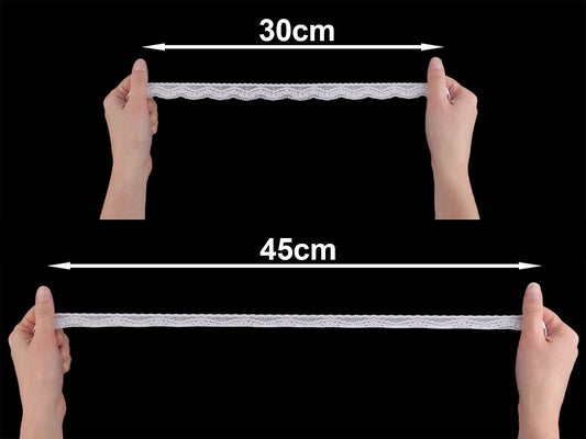 Attēls ar Elastīgā mežģīne 2,5 cm - balta – pieejams Šarlotes audumi