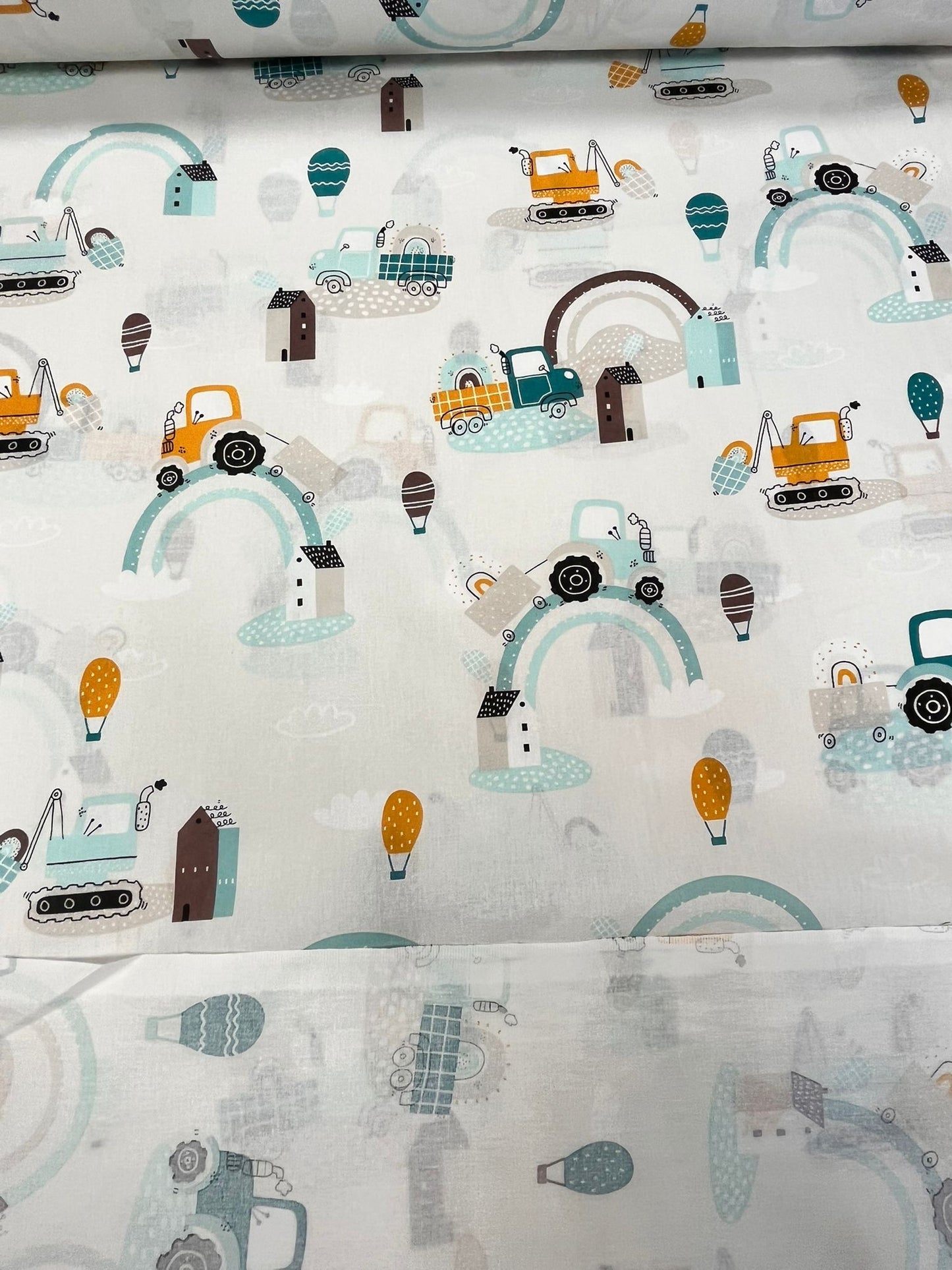 100% Kokvilnas audums-traktori 125 g/m²