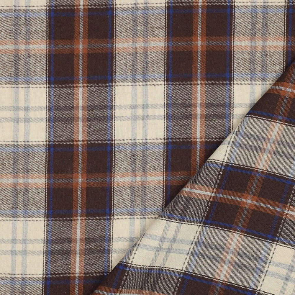 Flanelis - brūns ar zilu 150 g/m²