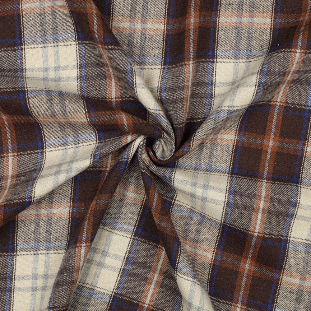 Flanelis - brūns ar zilu 150 g/m²