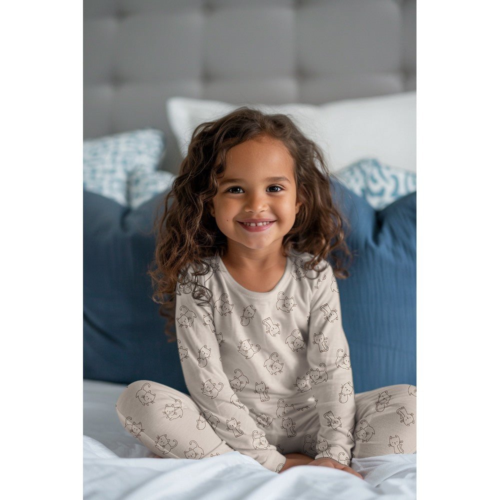 Flanelis - kaķi uz mint fona 165 g/m²