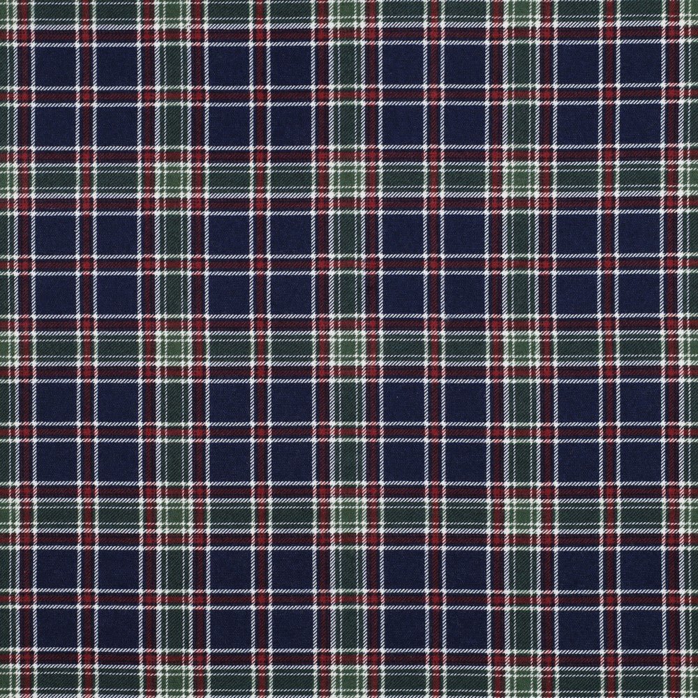 Attēls ar Flanelis - zaļš ar zilu rūtains 165 g/m² – pieejams Šarlotes audumi