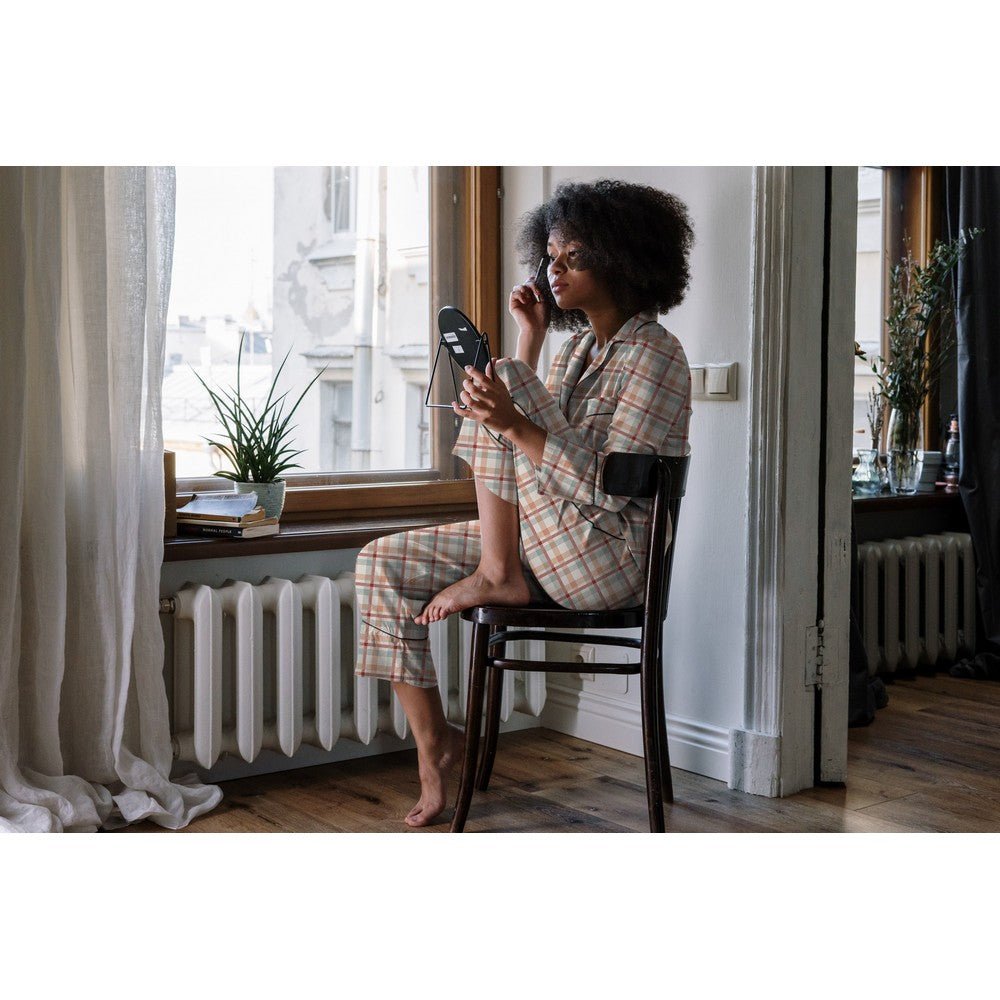 Flanelis - zils rūtains 165 g/m²