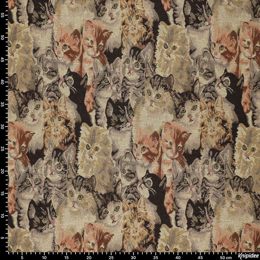 Attēls ar Gobelēns - kaķīši 260 g/m² – pieejams Šarlotes audumi