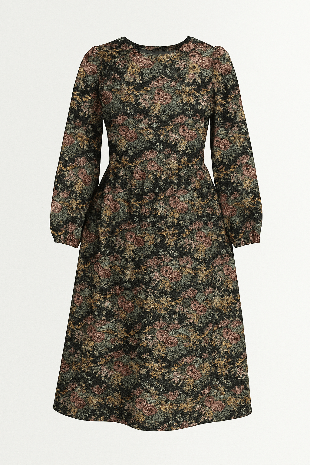 Gobelēns - vintage ziedi uz melna fona 300 g/m²