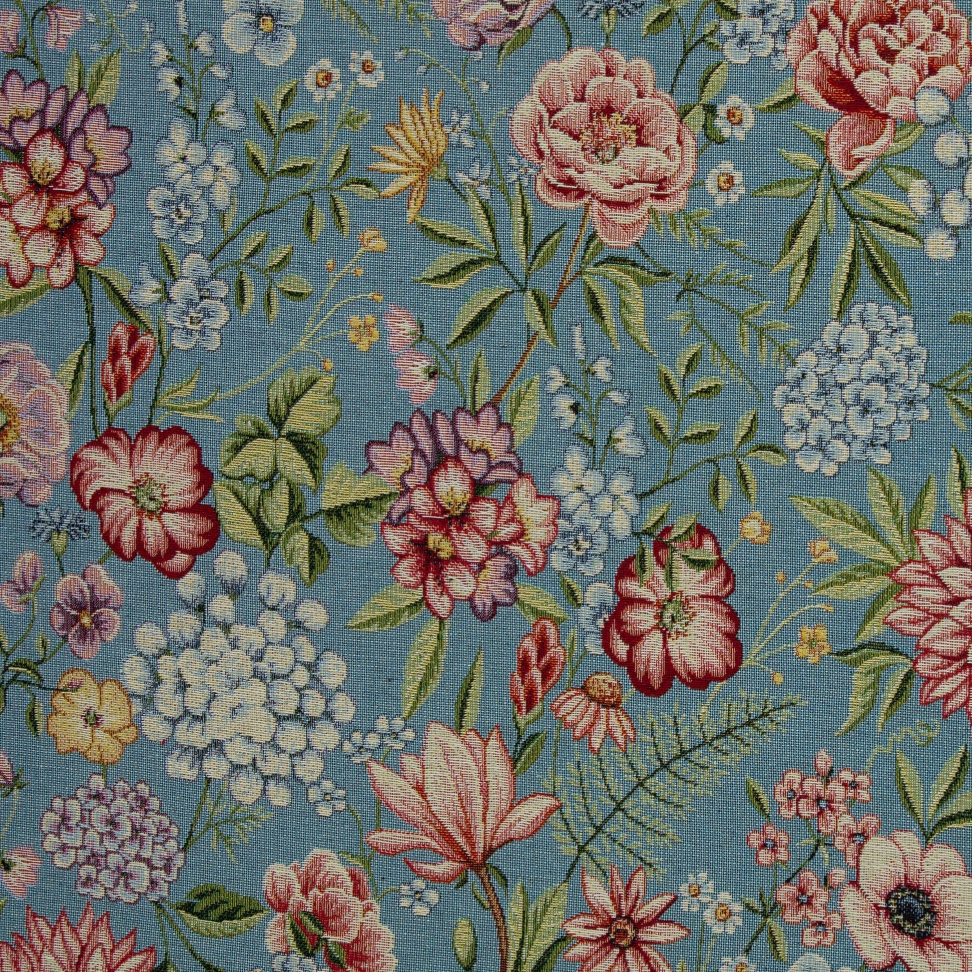 Gobelēns - ziedu glezna uz zila fona 330 g/m²