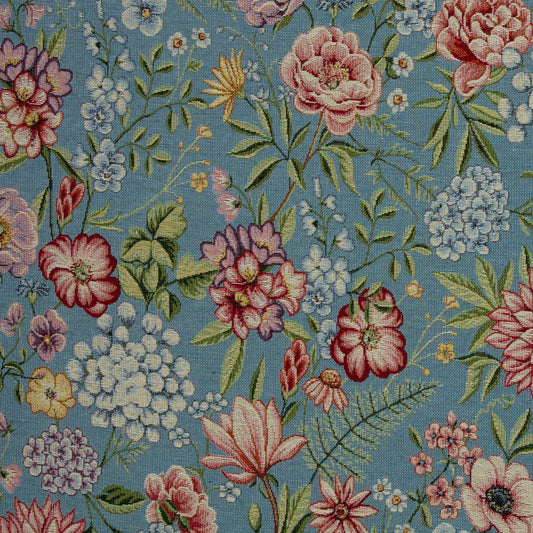 Gobelēns - ziedu glezna uz zila fona 330 g/m²