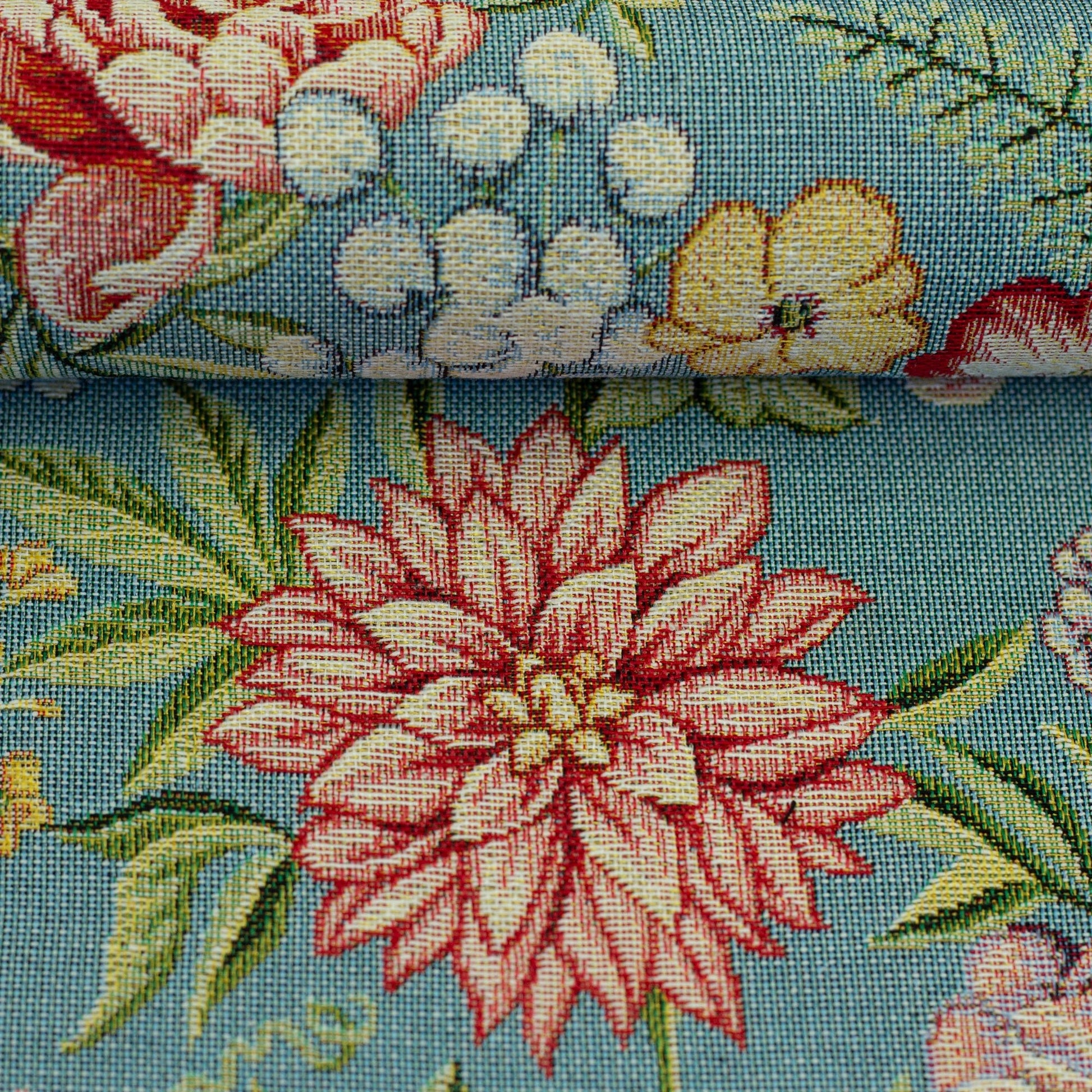 Gobelēns - ziedu glezna uz zila fona 330 g/m²