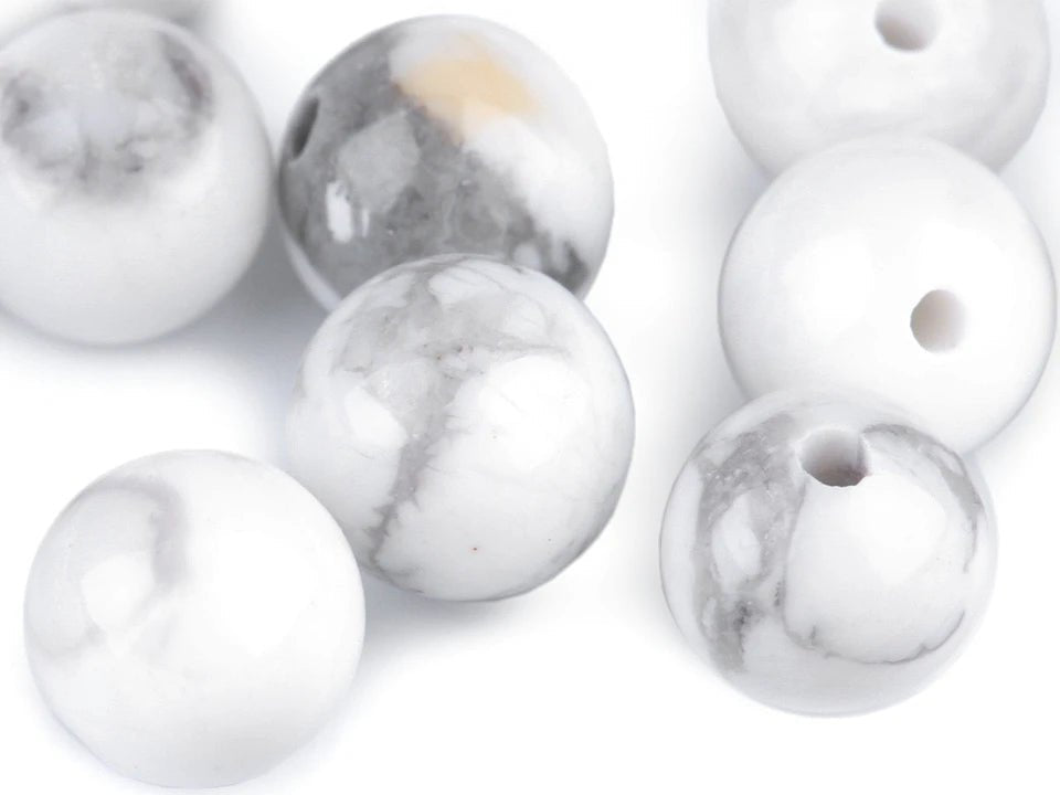 Howlīta minerālu / dārgakmeņu pērlītes| Ø6 mm| 10 gab.