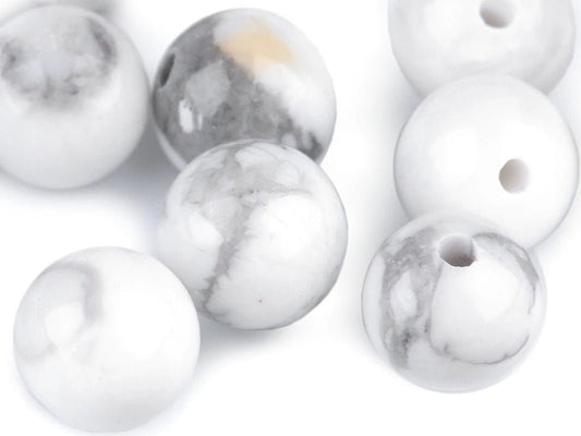 Howlīta minerālu / dārgakmeņu pērlītes| Ø6 mm| 10 gab.
