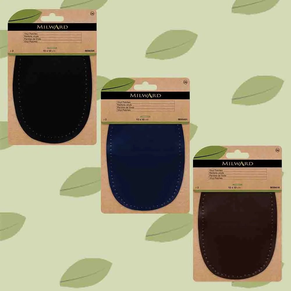 Ielāpi apģērbam mākslīgās ādas Milward 10x15cm - tumši brūni