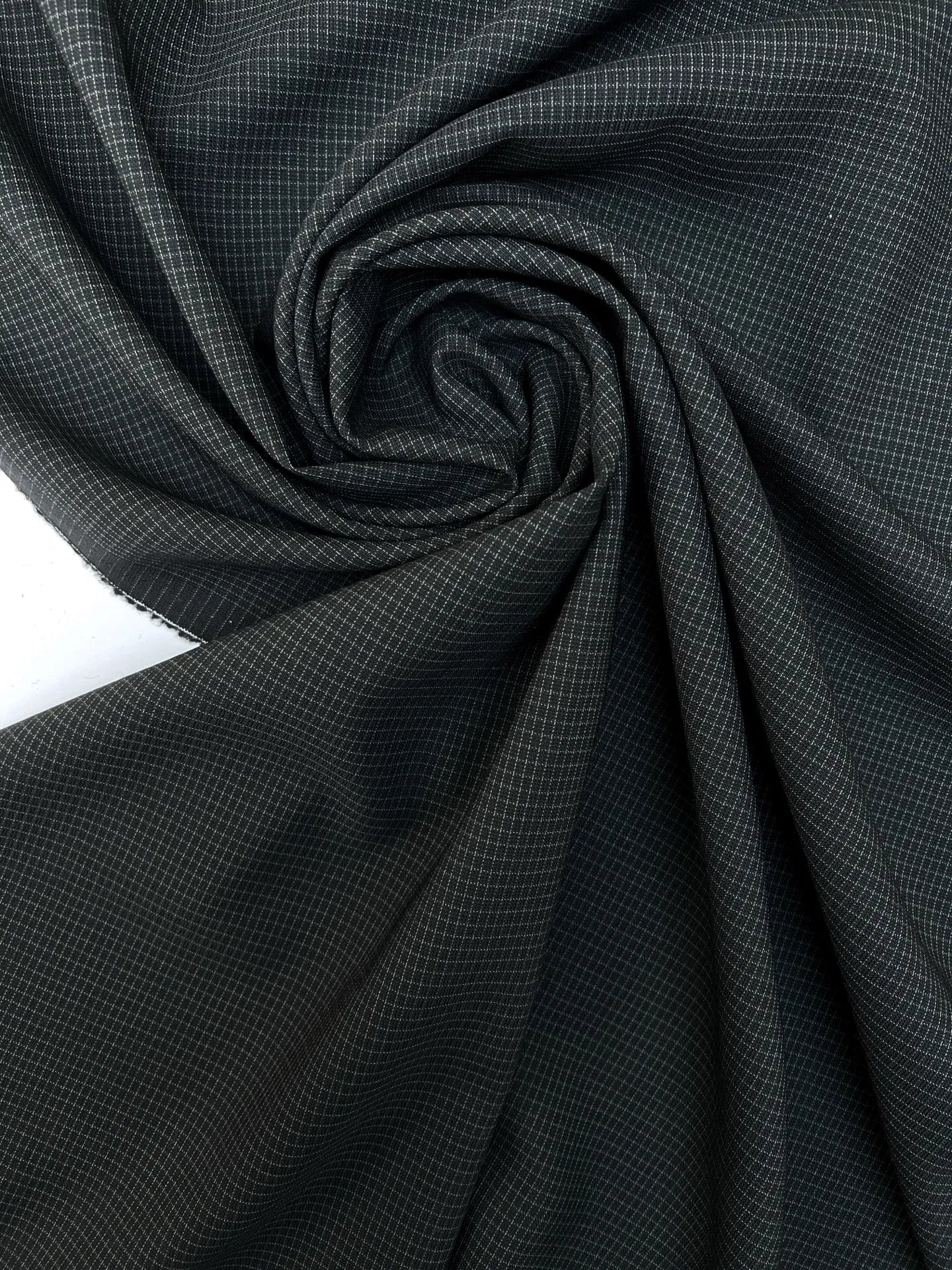 Itālijas vilnas audums | 100% vilna | 180 g/m² | 155 cm | Rūtains pelēks - melns