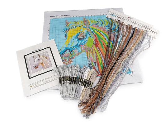 Image of embroidery kit with printed pattern – Sewing machine 30 × 40 cm – available at Charlotte's Fabrics
