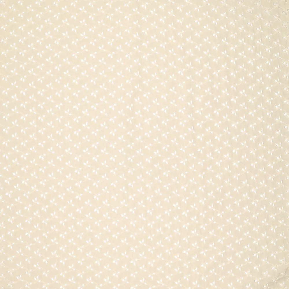 Izšūts kokvilnas audums - izšuvums uz bēša 115g/m²