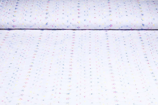 Izšūts kokvilnas audums - krāsains izšuvums 110 g/m²