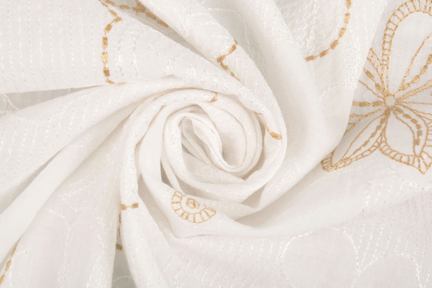 Izšūts kokvilnas audums - ziedi 110 g/m²