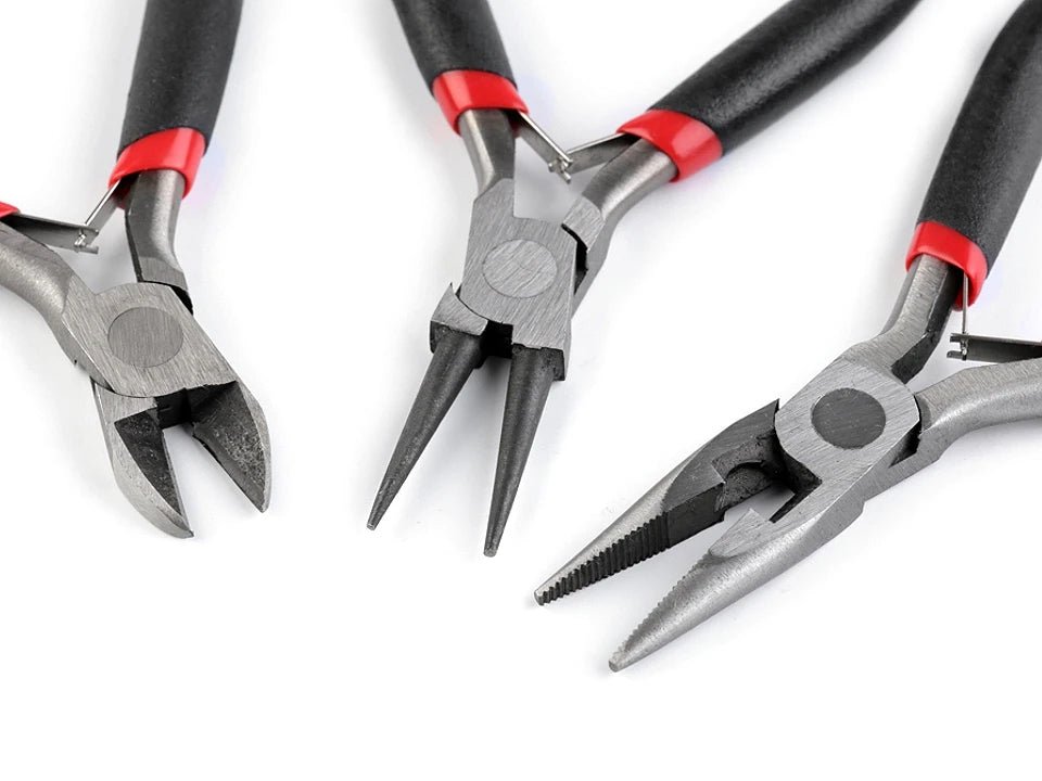 Juveliera knaiblīšu komplekts | 3 gab. | Apaļas | Griešanas | Plakanknaibles