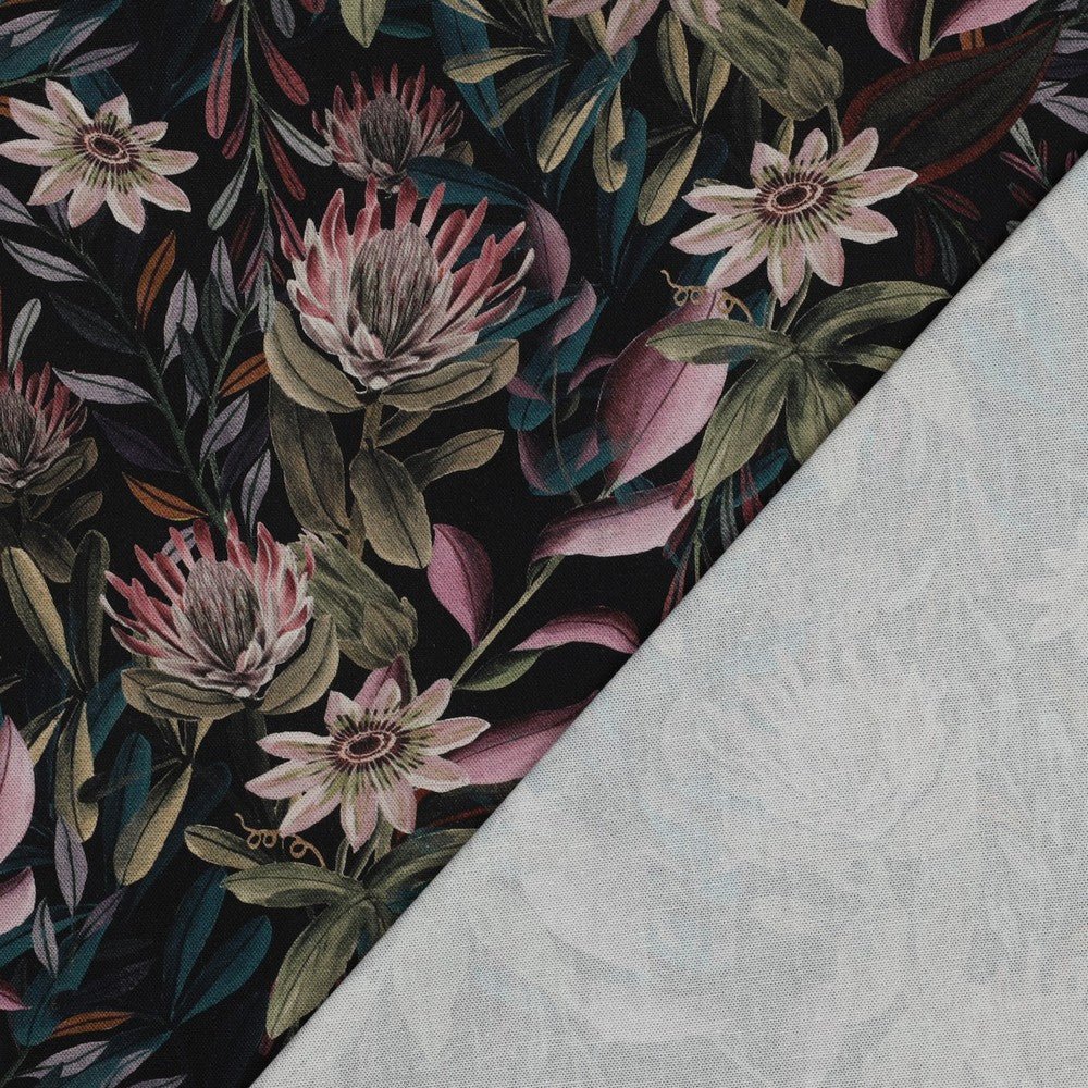 Attēls ar Kanvas audums - ziedi 225 g/m² – pieejams Šarlotes audumi