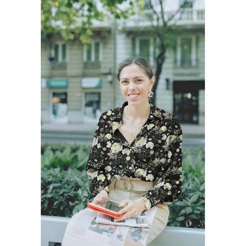 Kleitu audums ar elastānu - peonijas 80 g/m²