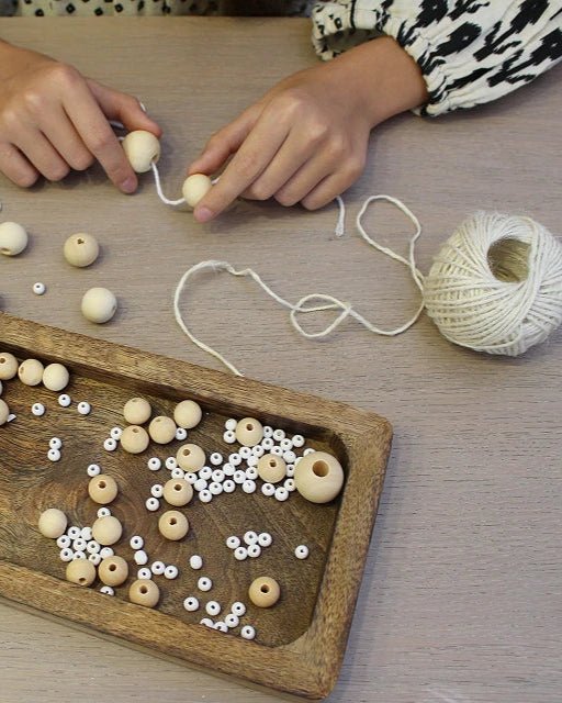 Koka pērlīšu komplekts kastītē |Ø 6–20 mm | 1100 gab.