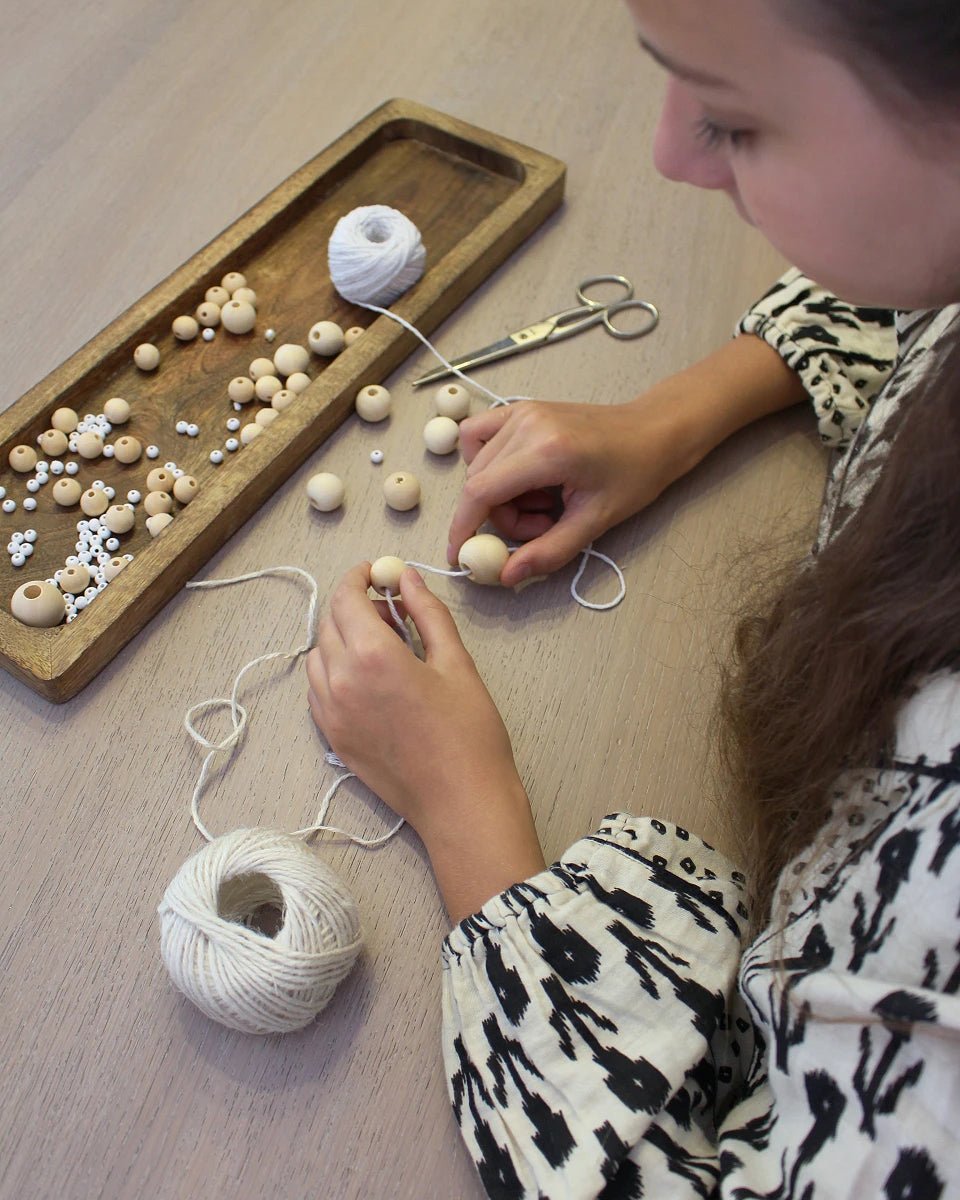 Koka pērlīšu komplekts kastītē |Ø 6–20 mm | 1100 gab.