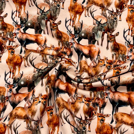 Kokvilnas cilpiÅtrikotÄža - briežu Ä£imene 250 g/m²