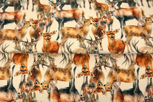 Kokvilnas cilpiÅtrikotÄža - briežu Ä£imene 250 g/m²