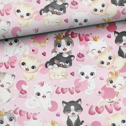 Kokvilnas cilpiņtrikotāža - kaķīši 250 g/m²