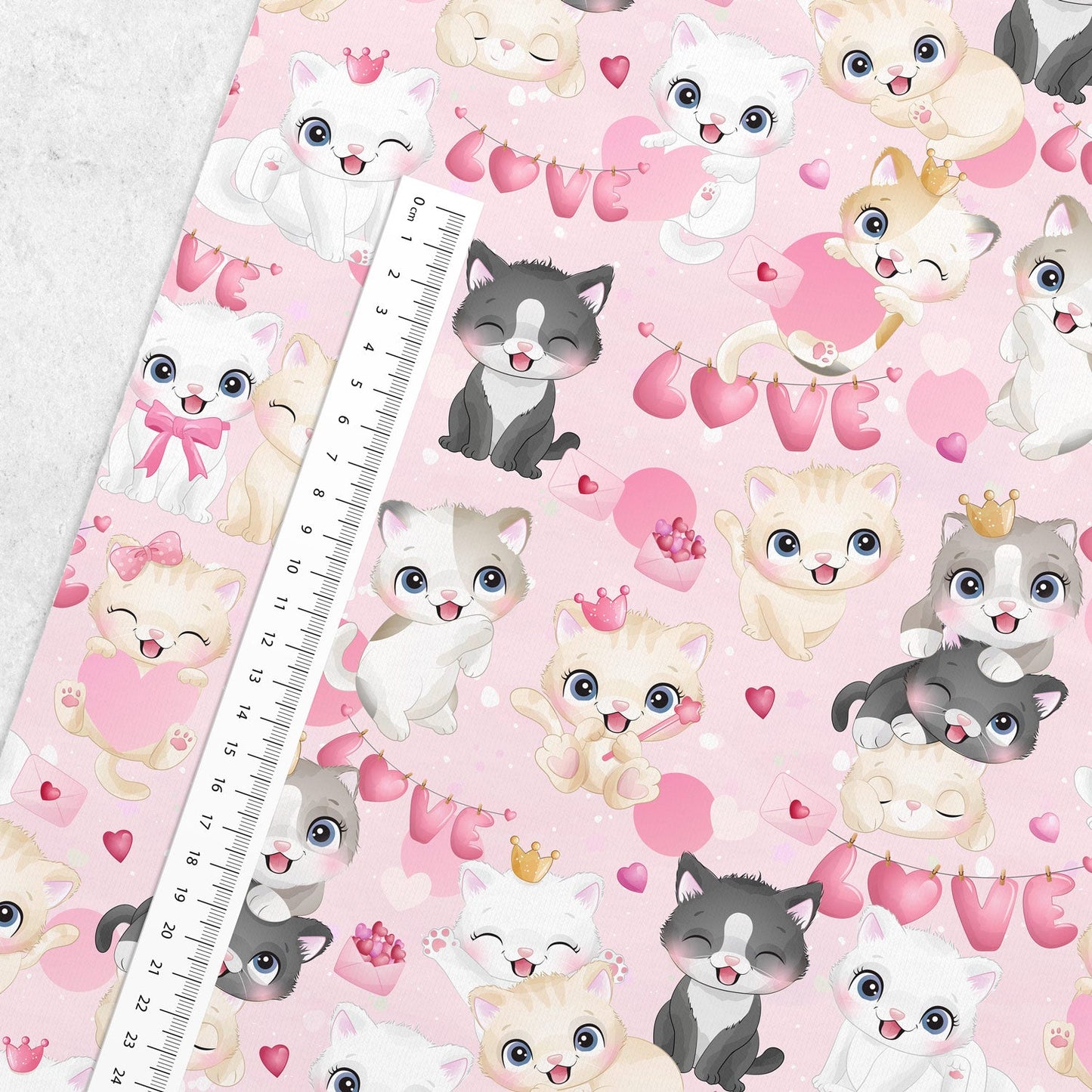 Kokvilnas cilpiņtrikotāža - kaķīši 250 g/m²