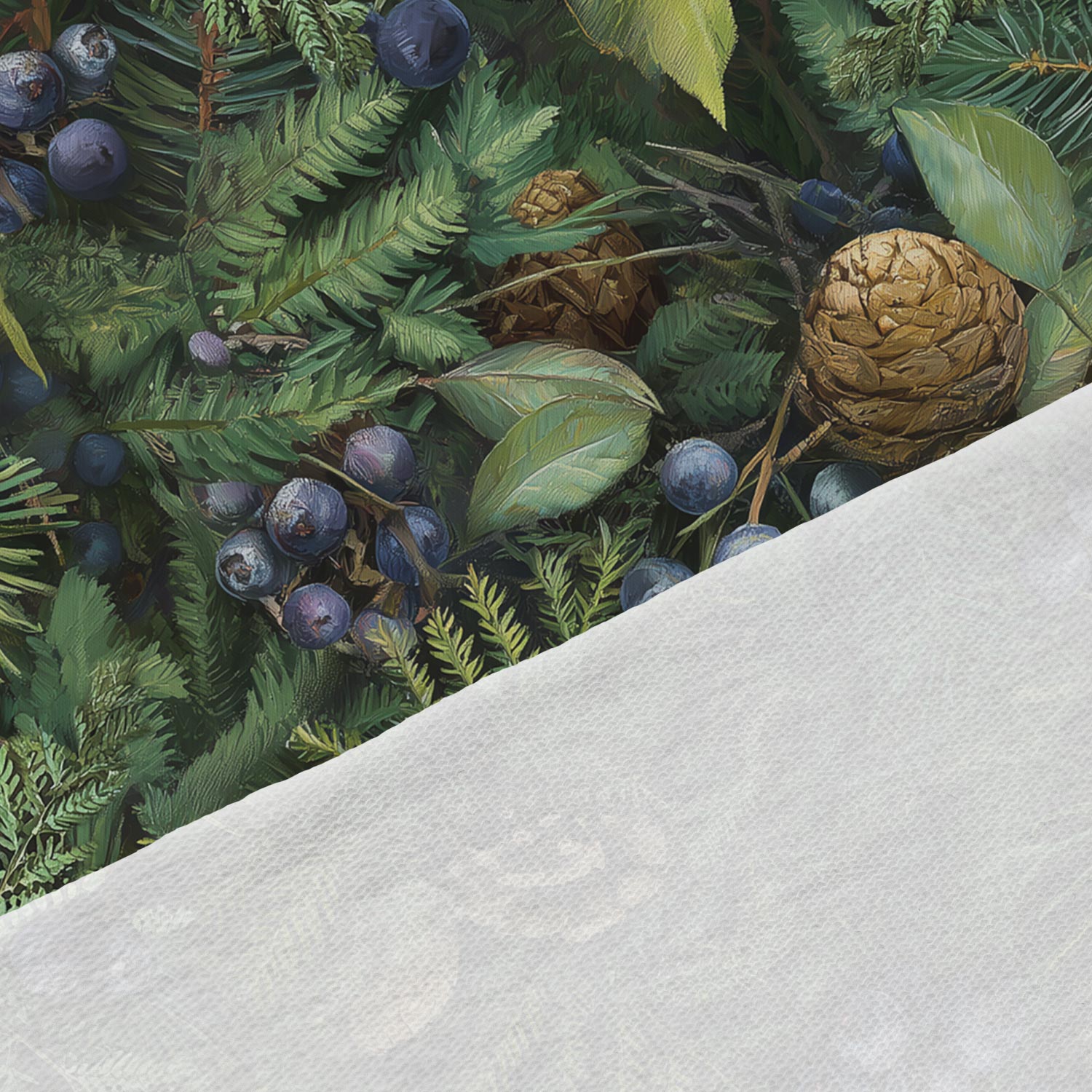 Kokvilnas cilpiņtrikotāža - mellenes mežā 250 g/m²