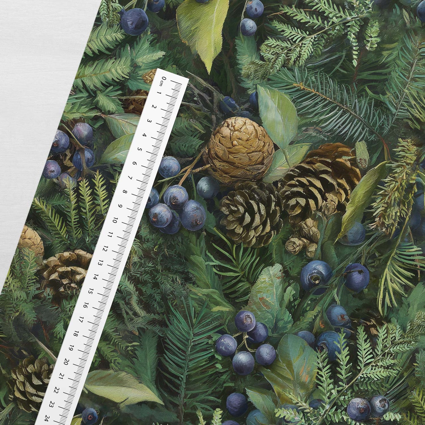 Kokvilnas cilpiņtrikotāža - mellenes mežā 250 g/m²