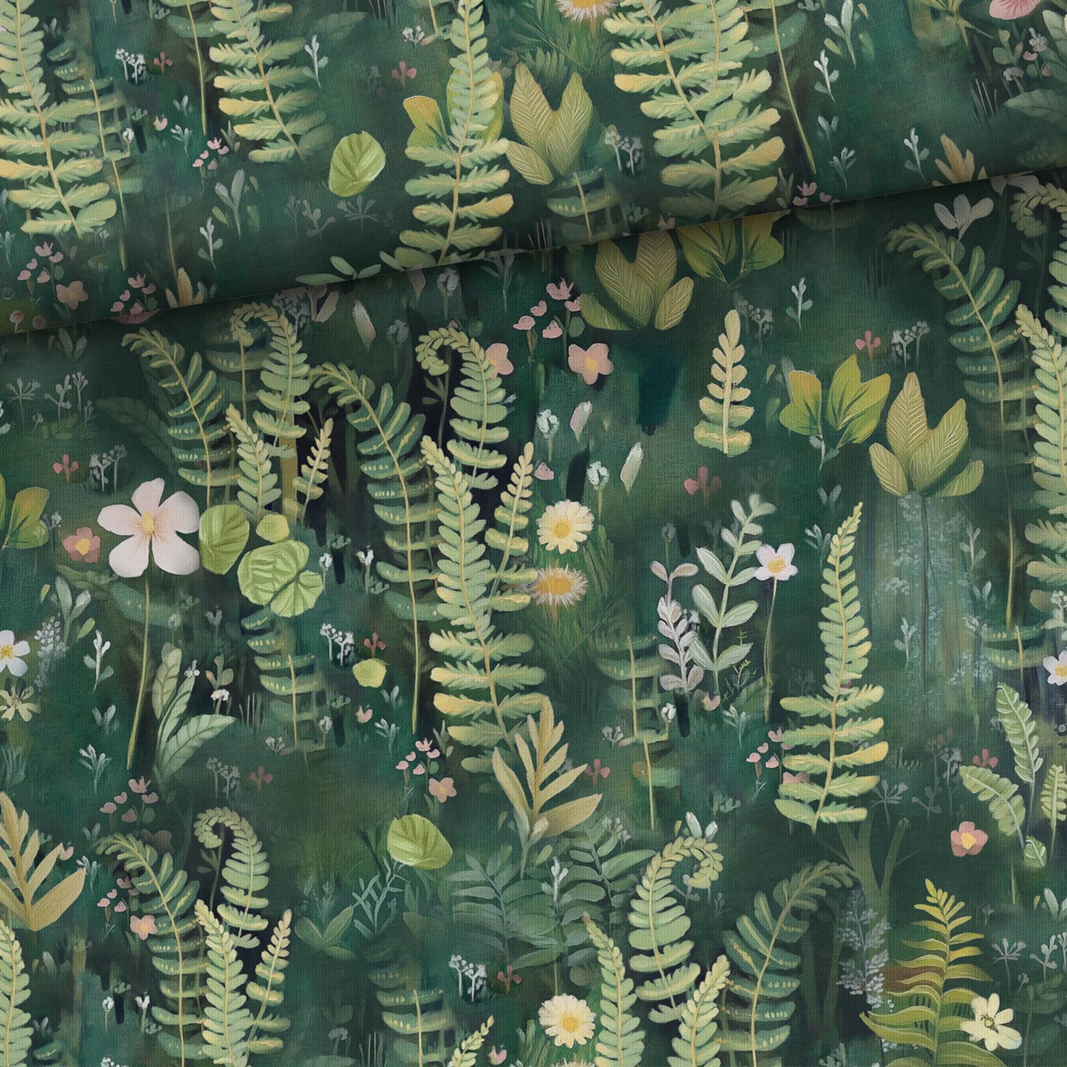 Kokvilnas cilpiņtrikotāža - mežs 250 g/m²