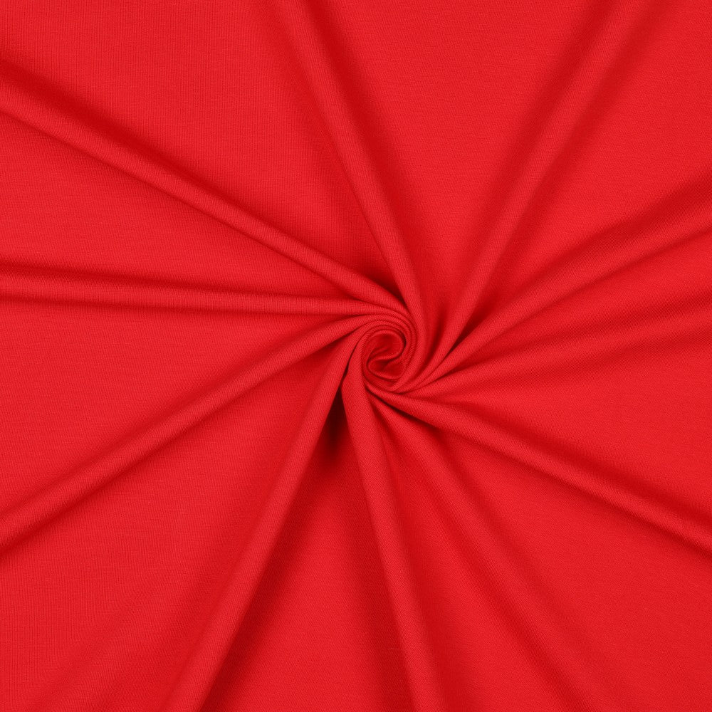 Kokvilnas cilpiņtrikotāža - sarkana 235 g/m² (GOTS sertif.)