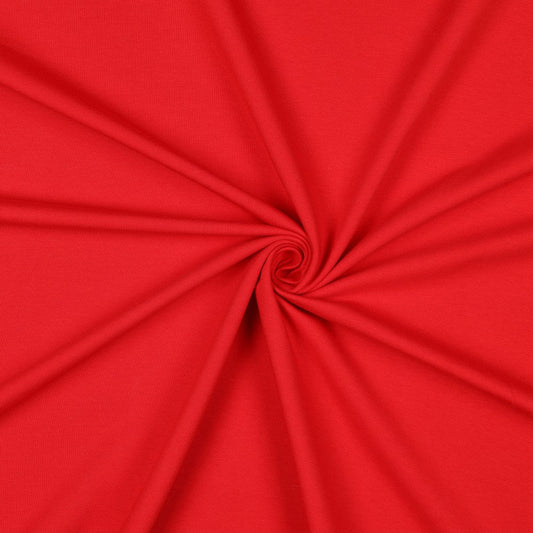 Kokvilnas cilpiņtrikotāža - sarkana 235 g/m² (GOTS sertif.)