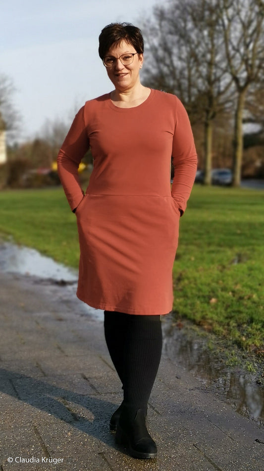 Kokvilnas cilpiņtrikotāža - terakota 240 g/m²