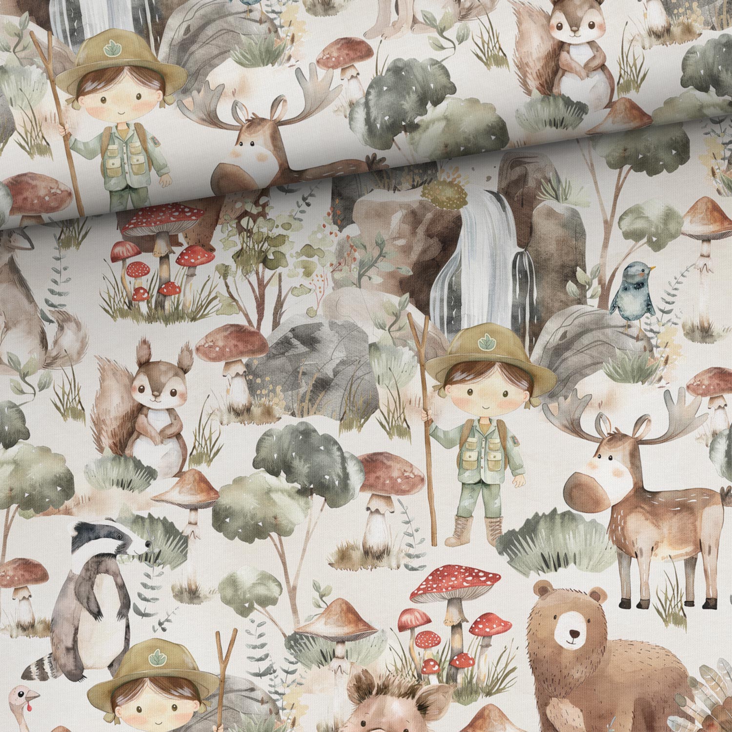 Kokvilnas cilpiņtrikotāža - zvēri 250 g/m²