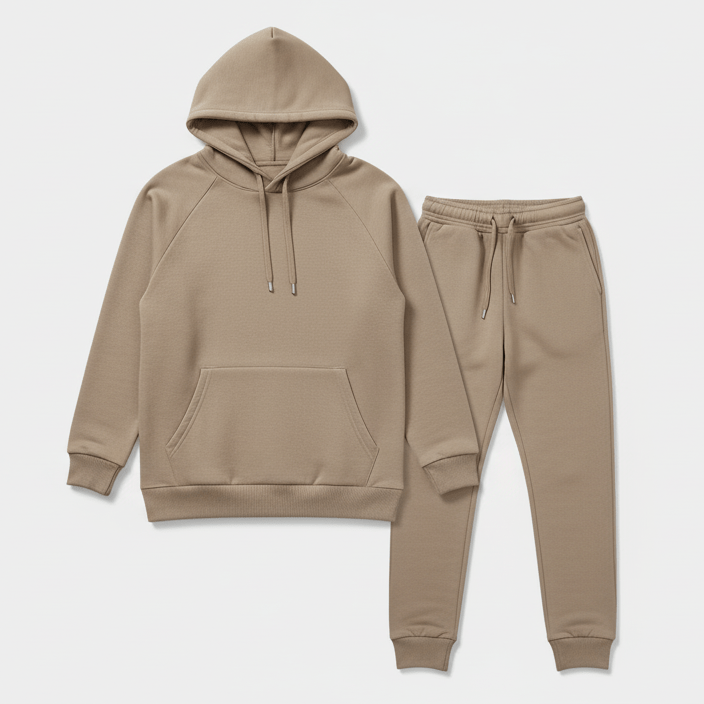 Attēls ar Kokvilnas siltināta trikotāža - bēša 285 g/m² – pieejams Šarlotes audumi